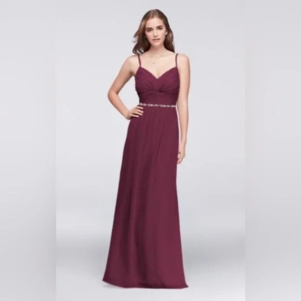 David's Bridal Deep Wine Maxi Dress